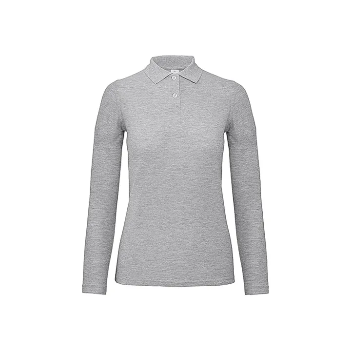 ID001 LSL Polo BC Women F Haether Grey